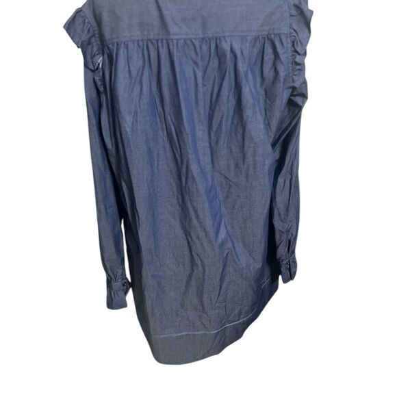 Ldt Womens Chambray Ruffled V-Neck
1/2 Button Up Shirt Shift Dress 10
Medium - Picture 6 of 14